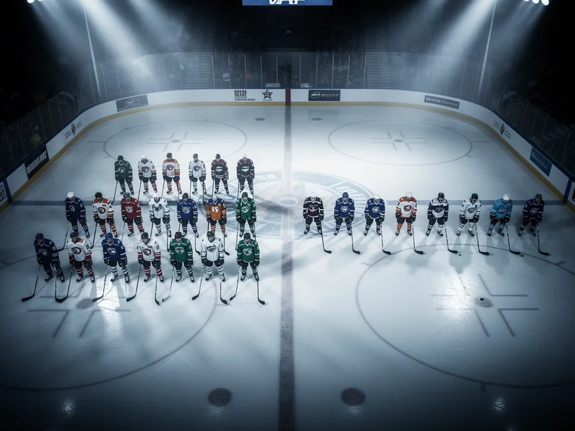 Calgary Flames players celebrate a goal against the Carolina Hurricanes at Scotiabank Saddledome in 