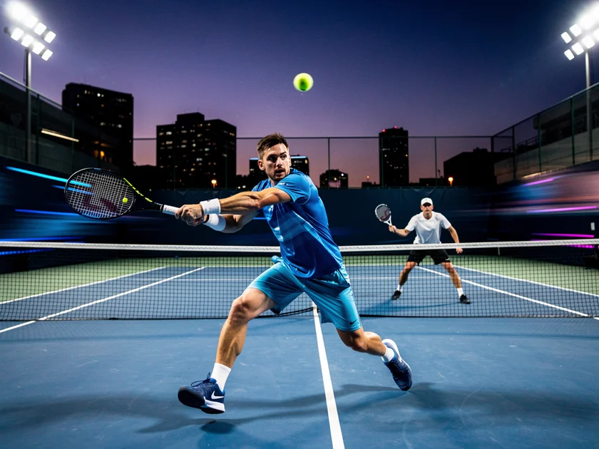 Jasmine Paolini competing during the 2026 WTA Miami Open final on outdoor hard court