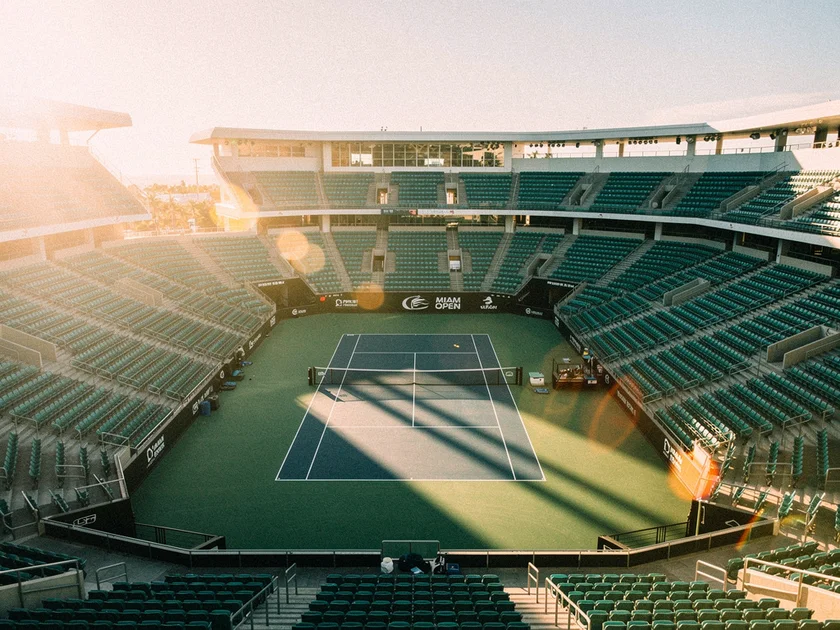 Jessica Pegula competing at the 2026 Miami Open hard court tournament in South Florida