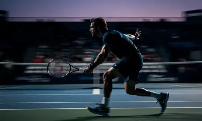 Lorenzo Musetti competing on hard court during the 2026 Miami Open Masters tournament