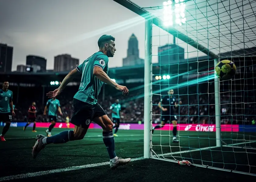 Jack Hughes celebrating a hat trick goal for the New Jersey Devils against the Rangers at Prudential
