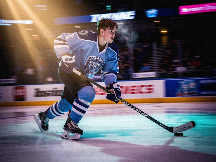 Macklin Celebrini celebrates a goal for the San Jose Sharks during the March 7 overtime loss to the