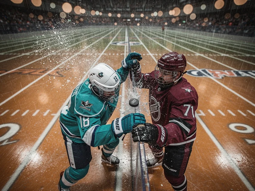 Seattle Kraken players warming up on ice before the March 7, 2026 game against Ottawa Senators