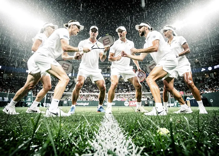 Taylor Fritz preparing to serve during a 2026 ATP clay court match in European swing