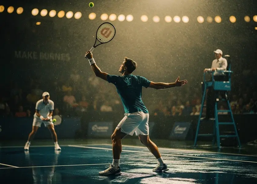 Taylor Fritz competing on hard court at the 2026 Miami Open ATP Masters 1000 event